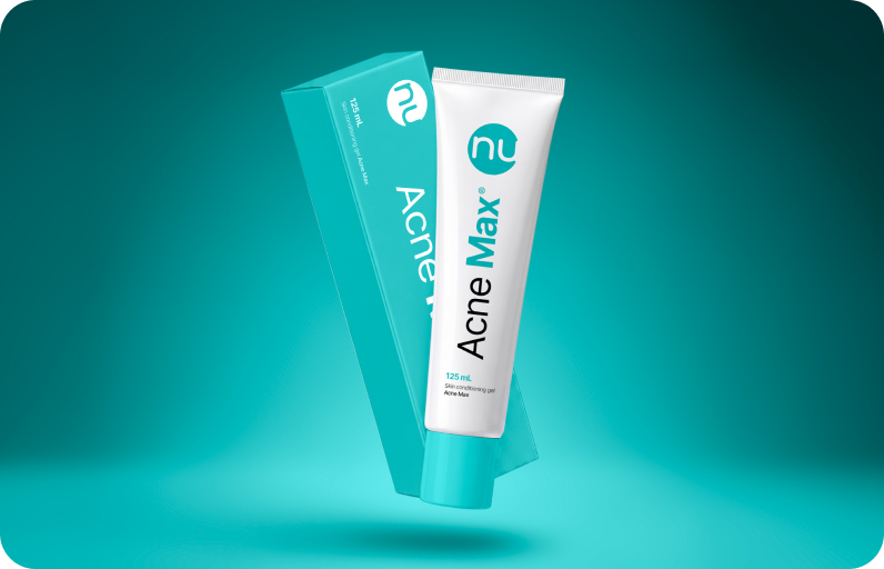 Acne Max compounded topical gel and packaging