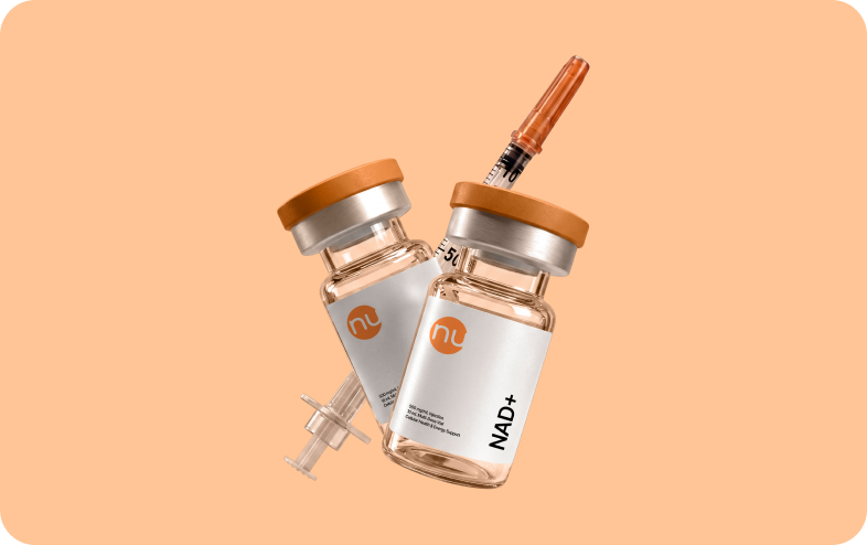 NAD+ injection vials and syringe