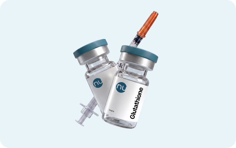 Glutathione injection vials and syringe