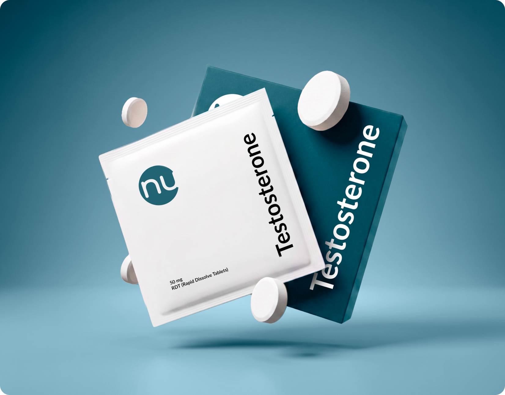 Testosterone rapid-dissolve tablets and package