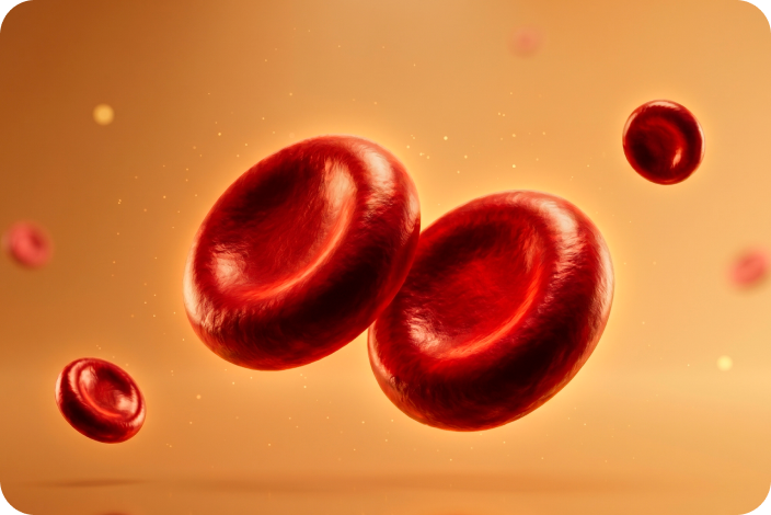 Red blood cells representing Acarbose support