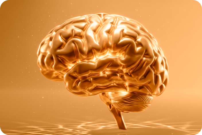 Golden brain representing Low Dose Naltrexone support