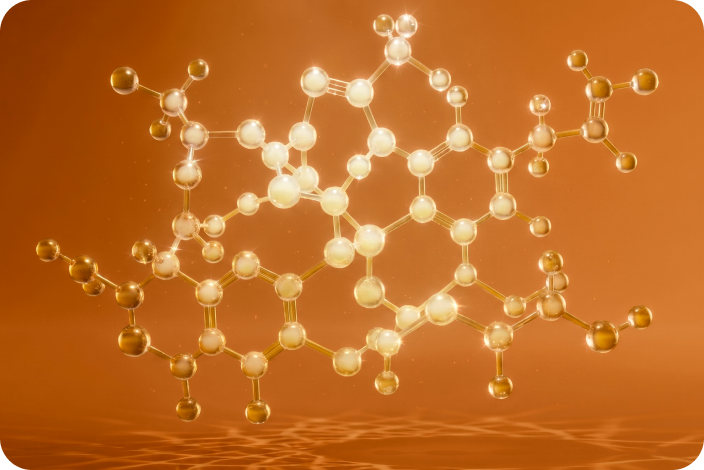 Golden molecular rendering for Inositol wellness support