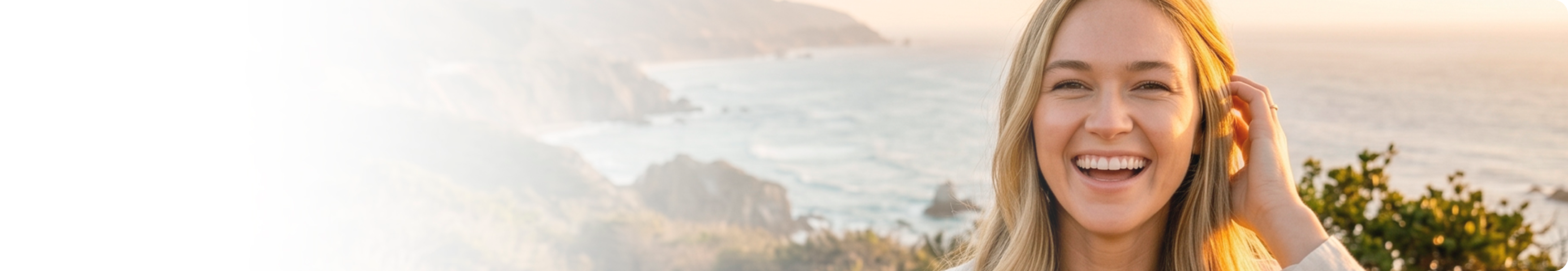Smiling patient by the coast